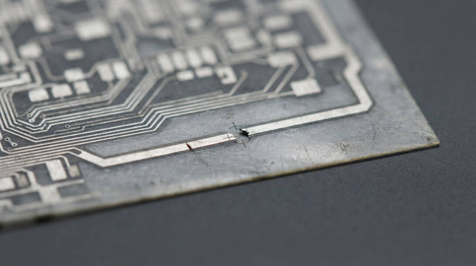 Example image illustrating quality inspection of printed electronics